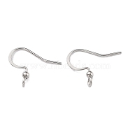 316 Surgical Stainless Steel Earring Hooks, Ear Wire, with Horizontal Loop, Stainless Steel Color, 15x3.5mm, Hole: 2mm, Pin: 17.5x0.5mm(STAS-K274-10P)