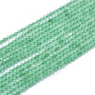 Natural Green Agate Beads Strands, Faceted, Round, 2mm, Hole: 0.5mm, about 169pcs/strand, 15.7 inch(40cm)(G-G792-41)