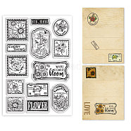 PVC Plastic Stamps, for DIY Scrapbooking, Photo Album Decorative, Cards Making, Stamp Sheets, Film Frame, Flower Pattern, 16x11x0.3cm(DIY-WH0167-57-0111)