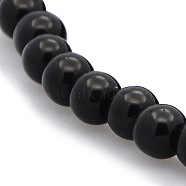 Round Glass Beads Strands, Black, 4mm, Hole: 1mm, about 105pcs/strand, 15.7 inches(GLAA-A025-4mm-02)