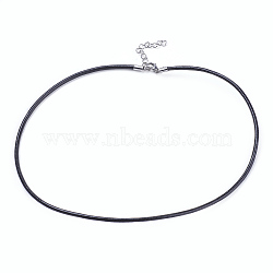 Polyester Cord Necklace Making, with 304 Stainless Steel Lobster Claw Clasps and Extender Chains, Stainless Steel Color, 18.5 inch(47cm), 3mm(X-NJEW-P227-01P-B)