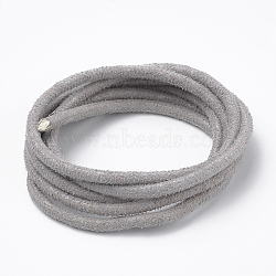 Faux Suede Cords, Faux Suede Lace, Silver, 3x3mm, about 1.09 yards(1m)/strand(LW-T001-01)