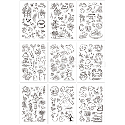 Acrylic Stamps, for DIY Scrapbooking, Photo Album Decorative, Cards Making, Stamp Sheets, Mixed Patterns, 16x11x0.3cm, 9 patterns, 1sheet/pattern, 9sheets/set(DIY-GL0001-24)