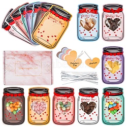 48Pcs DIY Valentine's Day Card Craft Kits, including Paperboard, Rope, Plastic Bag, Mixed Color, 150x90mm, 48pcs/set(PW-WG68080-01)