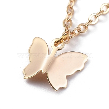 Brass Butterfly Charm Anklets(X-AJEW-AN00281-01)-3