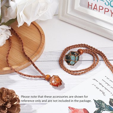 Adjustable Braided Waxed Cord Macrame Pouch Necklace Making(NJEW-I243-A01)-4
