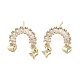 Rack Plating Brass Micro Pave Cubic Zirconia Stud Earring(EJEW-C081-35G)-1