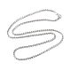 Rhodium Plated 925 Sterling Silver Ball Chain Necklace for Women(NJEW-A014-03P)-2