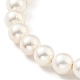bracelet coulissant en perles de coquillage avec chaîne serpent en laiton(X-BJEW-B066-01B-02)-2