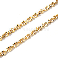 Brass Link Chains, U Shape, Unwelded, Light Gold, 9.5x5x2mm(CHC-T014-001KC)