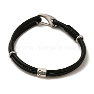 PU Leather Round Cord Multi-strand Bracelets, Constellation Alloy Bracelets for Women Men, Capricorn, 8-1/4 inch(20.9cm)(SJEW-K002-07K)