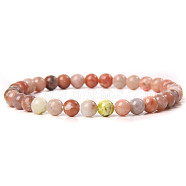 Natural Mookaite Round Beaded Stretch Bracelet, (SF8562-22)