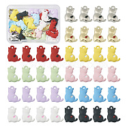 40Pcs 10 Styles Spray Printed Alloy Pendants, Cat, Mixed Color, 15.5x11.5x2.5mm, Hole: 1.5mm, 4pcs/Style(FIND-TA0002-38)