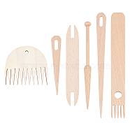 Wood Tapestry Woven Combs, with Wooden Tapestry Woven Tool Sets, Knitting Loom Accessories, Mixed Color(TOOL-FG0001-10)