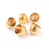 Brass Cord End Cap for Jewelry Making, Long-Lasting Plated, Column, Real 24K Gold Plated, 15x12mm, Hole: 1.8mm, Inner Diameter: 11mm(KK-O139-14E-G)