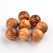 Des perles en bois naturel, ronde, sans plomb, burlywood, 8x7mm, Trou: 2.5mm(X-WOOD-Q009-8mm-LF)