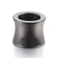 304 Stainless Steel Beads, Large Hole Beads, Vase, Gunmetal, 10x8mm, Hole: 6.5mm(STAS-E425-026A-B)