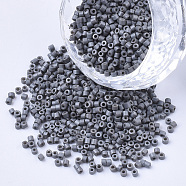 Glass Cylinder Beads, Seed Beads, Baking Paint, Round Hole, Slate Gray, 1.5~2x1~2mm, Hole: 0.8mm, about 8000pcs/bag, about 85~95g/bag(SEED-Q036-01A-D13)