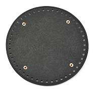 PU Leather Flat Round Bottom, for Knitting Bag, Women Bags Handmade DIY Accessories, Black, 18cm(X-FIND-P001-03A-01)