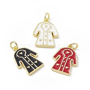 Rack Plating Brass Enamel Pendants, Long-Lasting Plated, Lead Free & Cadmium Free, Real 18K Gold Plated, Overcoat Charm, Mixed Color, 19x14x2mm, Hole: 3mm(KK-B065-18G)