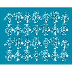Silk Screen Printing Stencil, for Painting on Wood, DIY Decoration T-Shirt Fabric, Robot Pattern, 100x127mm(DIY-WH0341-141)