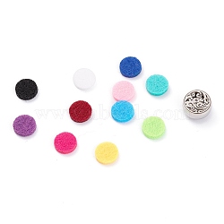 304 Stainless Steel Magnetic Diffuser Locket Aromatherapy Essential Oil Buckle, with Perfume Pad, Perfume Button for Face Mask, Flat Round with Auspicious Clouds, Mixed Color, 12x4.5mm(AJEW-M027-12P)
