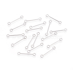 304 Stainless Steel Double Sided Eye Pins, Stainless Steel Color, 21x0.7mm, Hole: 2mm, 500pcs/bag(STAS-O101-65P)