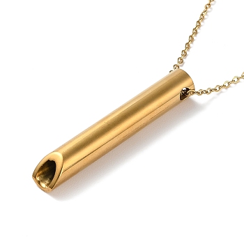 304 Stainless Steel Whistle Pendant Necklaces, Golden, 19.69 inch(50cm)