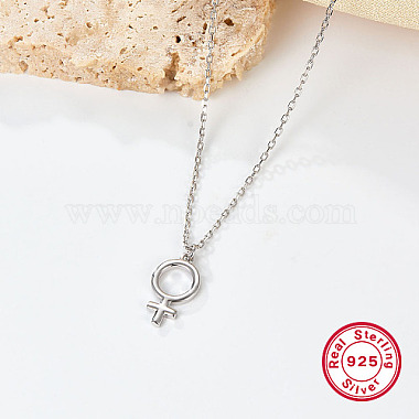 925 Sterling Silver Feminine Symbol Pendant Necklaces for Women(UZ9324)-3