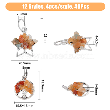 8 Sets 2 Styles Mixed Stone Chip Pendants(FIND-FH0007-47)-2