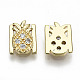Brass Micro Pave Clear Cubic Zirconia Cabochons(KK-S061-54G-NR)-2