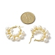 3 par de pendientes de aro con cuentas de perlas naturales de 3 tamaños(EJEW-JE05168)-5