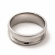 201 Stainless Steel Grooved Finger Ring Settings(STAS-P323-09P)-2