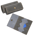 PU Leather Card Case, Rectangle, with Iron Snap Button, Gray, 156x100x3mm(OFST-WH0004-130AB-01)