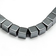 Grade AA Non-magnetic Synthetic Hematite Cube Beads Strands, 8x8x8mm, Hole: 1mm, about 50pcs/strand, 16 inch(G-F161-11E)