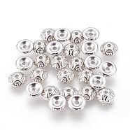 CCB Plastic Bead Caps, Platinum, 7x3mm, Hole: 1.5mm(CCB-E053-30P)