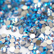 Glass Flat Back Rhinestone, Grade A, Back Plated, Faceted, AB Color, Half Round, Light Sapphire, 3~3.2mm, about 1440pcs/bag(RGLA-C002-SS12-211AB)