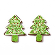 Christmas Printed Acrylic Pendants Tree, Lawn Green, 34x26.5x2.5mm, Hole: 1.2mm(SACR-G019-A01)