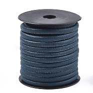 PU Leather Cords, Medium Blue, 5.5~6mm, about 10.93 yards(10m)/roll(LC-S019-01D)