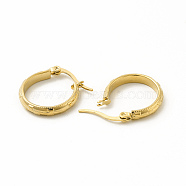 201 Stainless Steel Hoop Earrings with 304 Stainless Steel Pins for Women, Golden, 19x20x2mm, Pin: 0.6x1mm(EJEW-M214-01B-G)