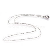 304 Stainless Steel Cable Chain Necklaces, with Lobster Claw Clasps, Stainless Steel Color, 16.7 inch(42.5cm), 1mm(NJEW-G313-16P)