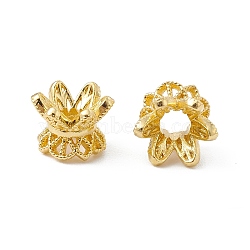 Brass Spacer Beads, Long-Lasting Plated, Flowers, Real 18K Gold Plated, 6x8x6mm, Hole: 3mm(KK-B066-01G)