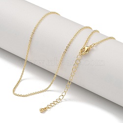 Brass Cable Chain Necklaces, Real 16K Gold Plated, 18.31 inch(46.5cm)(KK-H503-40G)