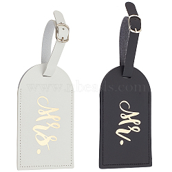 Gorgecraft 2Pcs 2 Colors PU Leather & Alloy Luggage Bag Tags, Travel ID Labels, Suitcase Name Tags, Mixed Color, 213mm, 1pc/color(AJEW-GF0004-97)