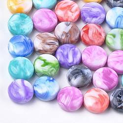 Acrylic Beads, Imitation Gemstone, Flat Round, Mixed Color, 20x10mm, Hole: 2mm, about 172pcs/500g(OACR-T009-12)