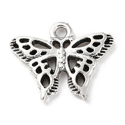Tibetan Style Alloy Pendants, Butterfly Charm, Antique Silver, 15x18x2mm, Hole: 1.6mm, about 454pcs/500g(PALLOY-P293-014AS)