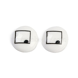 Flat Round Cartoon Resin Cabochons, Square, 13x4mm(CRES-Q009-01A)