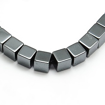 Grade AA Non-magnetic Synthetic Hematite Cube Beads Strands, 8x8x8mm, Hole: 1mm, about 50pcs/strand, 16 inch