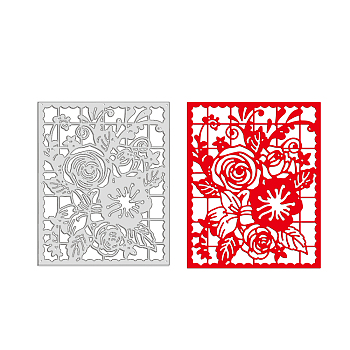 Carbon Steel Cutting Dies Stencils, for DIY Scrapbooking/Photo Album, Decorative Embossing DIY Paper Card, Flower Pattern, 110x136mm