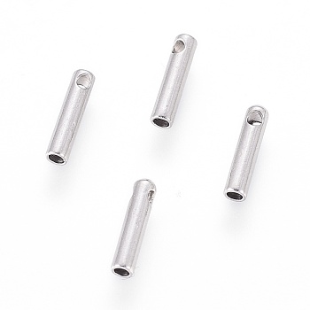 304 Stainless Steel Cord Ends, End Caps, Column, Stainless Steel Color, 7x1.6mm, Hole: 0.6mm, Inner Diameter: 1mm